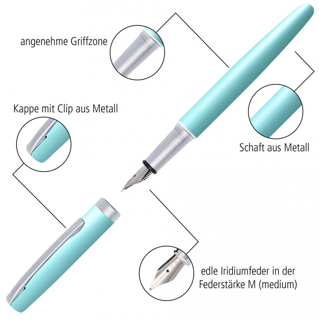 Writing Set Fountain Pen and Ballpen turquoise 34649 Online
