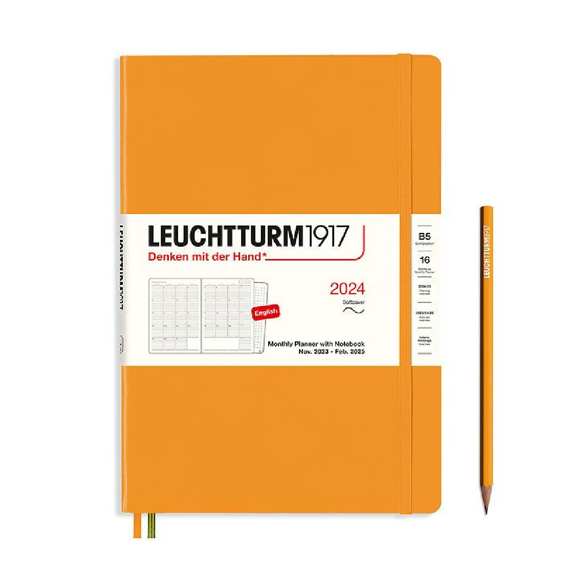 Leuchtturm 1917 Monthly Planner and Notebook 2024 Rising Sun Composition B5 Soft Cover