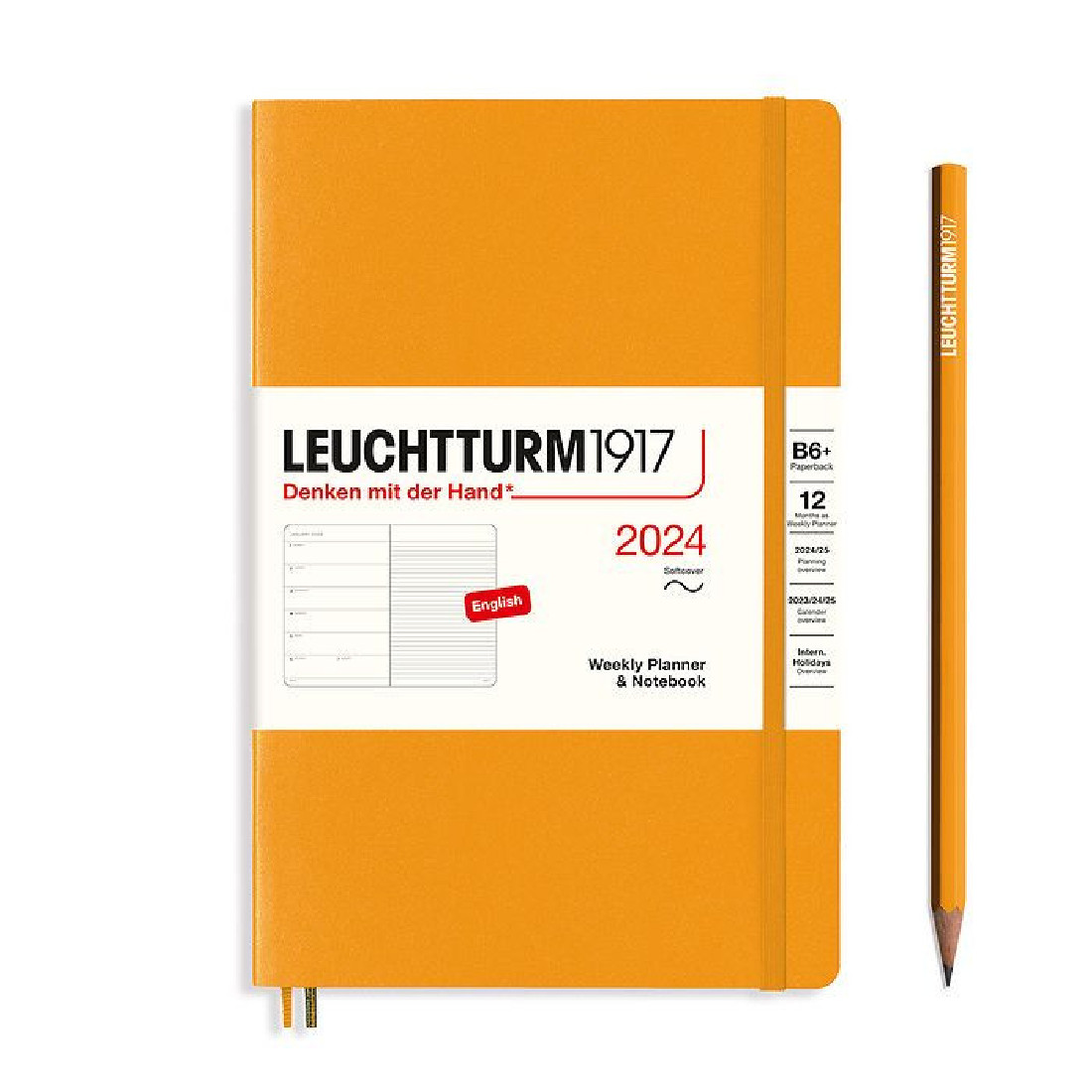 Leuchtturm 1917 Weekly Planner and Notebook 2024 Rising Sun Paperback B6 Plus Soft Cover