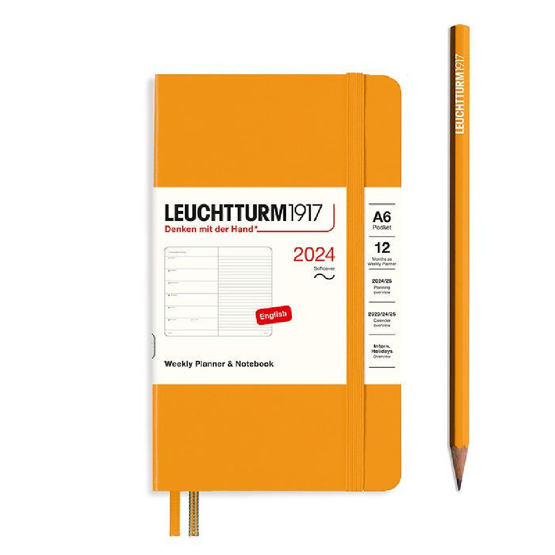 Leuchtturm 1917 Weekly Planner and Notebook 2024 Rising Sun Pocket A6 Soft Cover