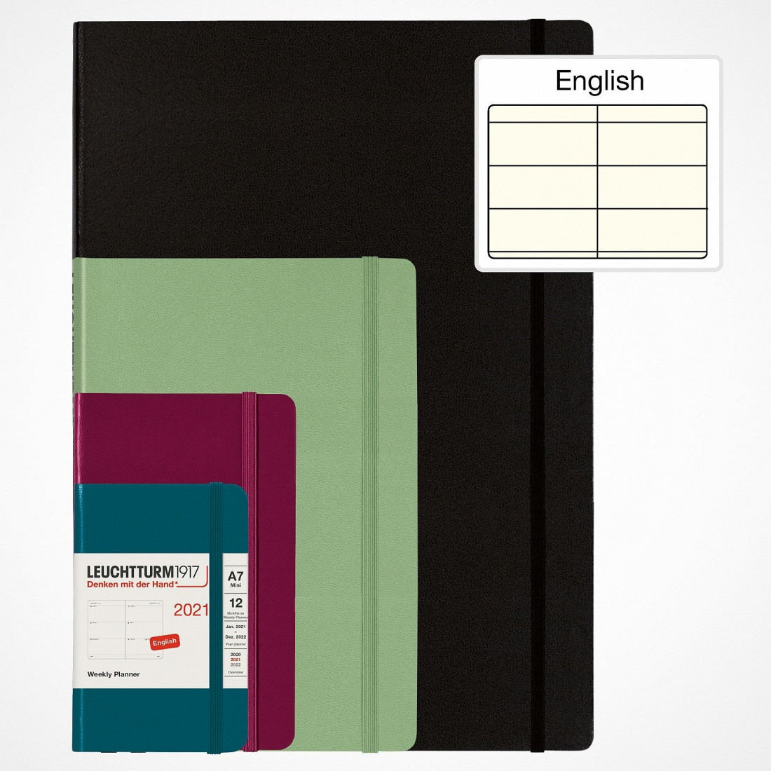 Leuchtturm 1917 Weekly Planner and Notebook 2024 Sage Pocket A6 Soft Cover