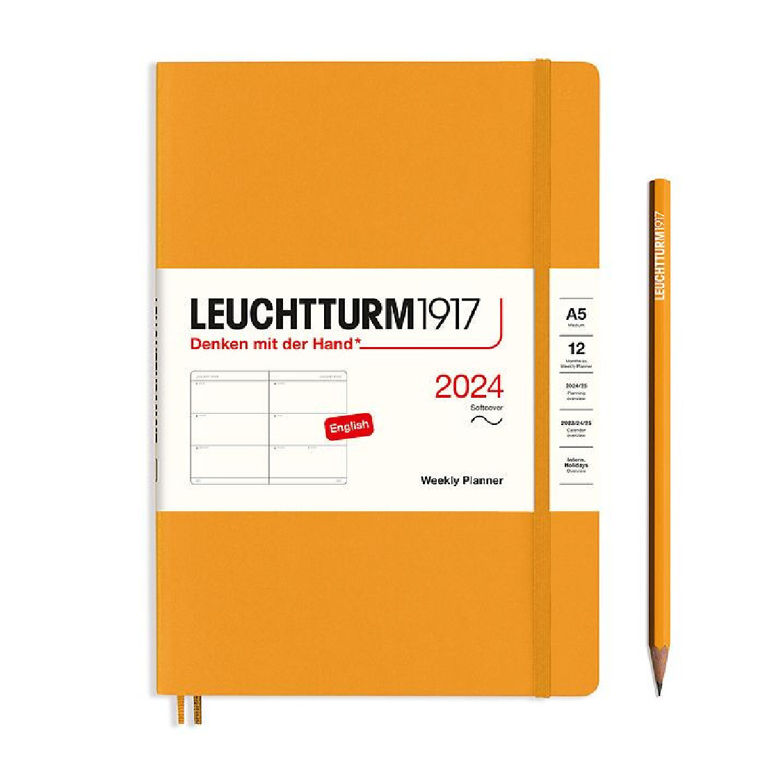 Leuchtturm 1917 Weekly Planner and Notebook 2024 Mint Green Medium A5 Soft  Cover