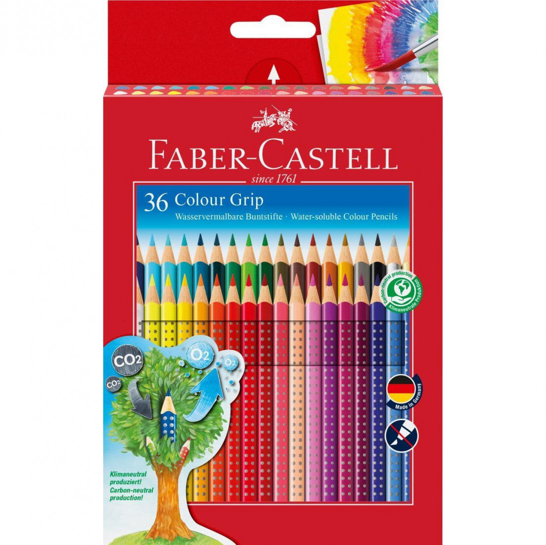 Faber Castell  Colour Grip colour pencil, cardboard wallet of 36 ( 112442 )