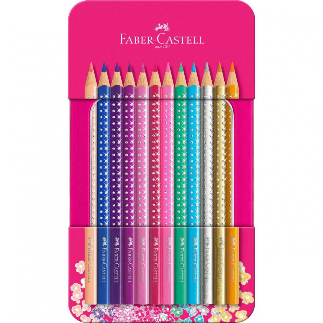 Faber Castell  Sparkle colour pencil tin with 12 Sparkle colour pencils 201737