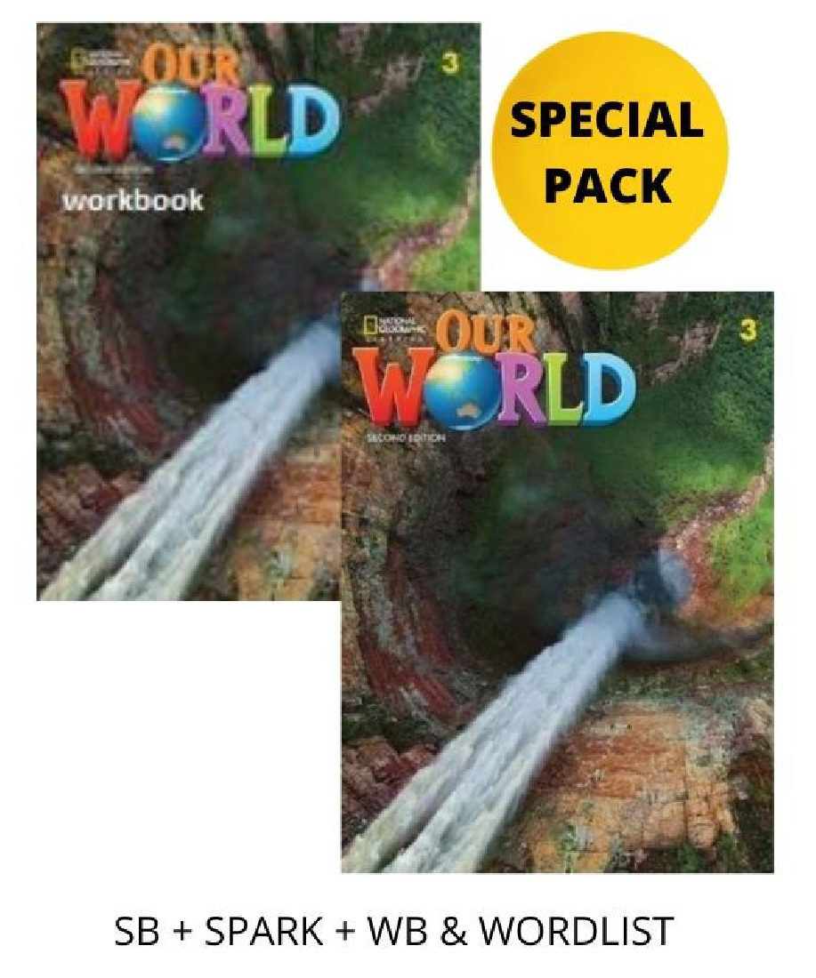 OUR WORLD 3 SPECIAL PACK FOR GREECE (SB + SPARK + WB & WORDLIST) BRIT. ED 2ND ED