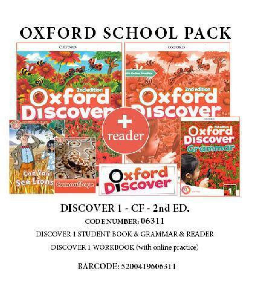 DISCOVER 1 (2ND) PACK CF (SB + WB + GRAMMAR + READERS: CAMOUFLAGE / CAN YOU SEE THE LIONS ) - 06311