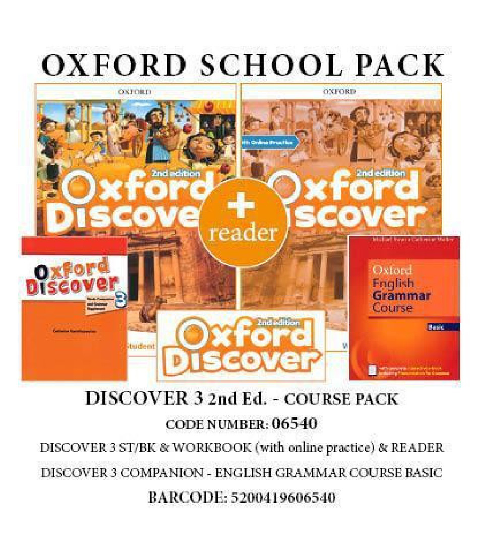 OXFORD DISCOVER 3 2ND ED COURSE PACK (SB + WB(+ON LINE) + ENGLISH GRAMMAR COURSE BASIC WO/KEY (+E-BOOK) + READER) - 06540