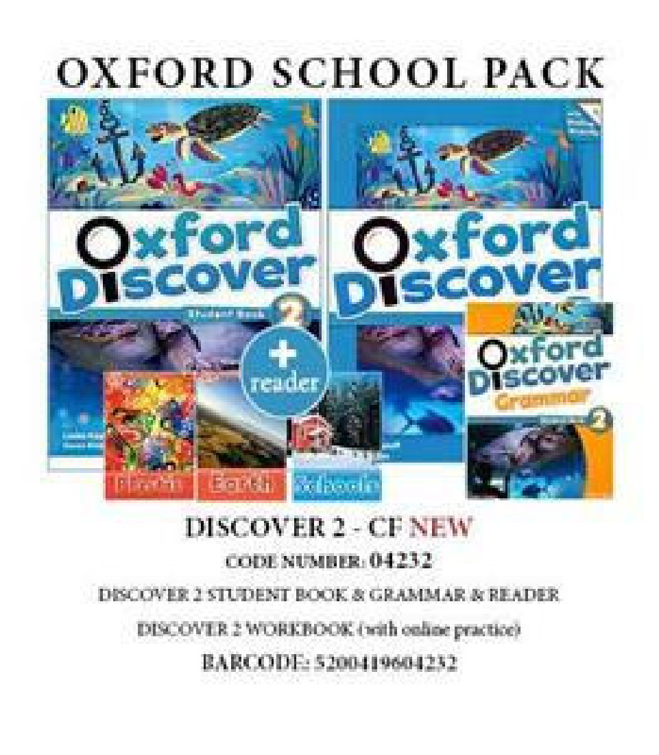 OXFORD DISCOVER 2 PACK CF NEW (SB + WB WITH ONLINE PRACTICE + GRAMMAR + 3 READERS: EARTH/ SCHOOLS/ PLASTIC) - 04232