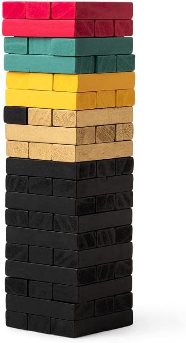 Gentlemens Hardware, wooden tumbling blocks, with 58 pieces, 582