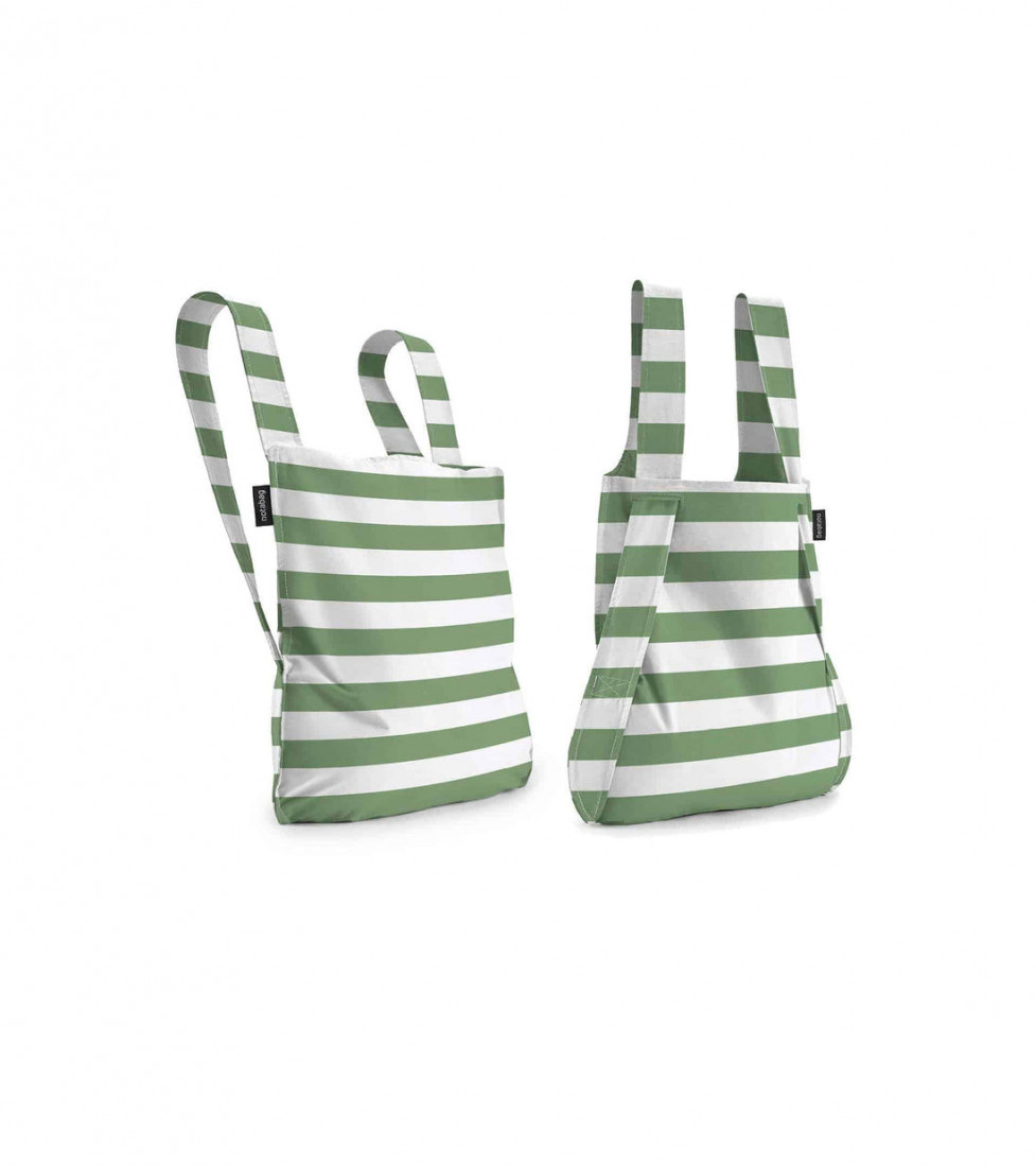 Notabag – Olive stripes, bag and backpack