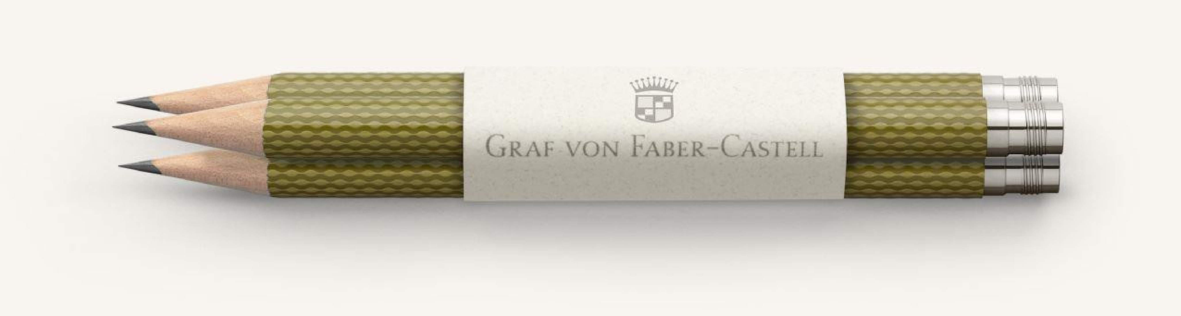 3 pocket pencils Guilloche, Olive Green, 118663  Graf Von Faber Castell