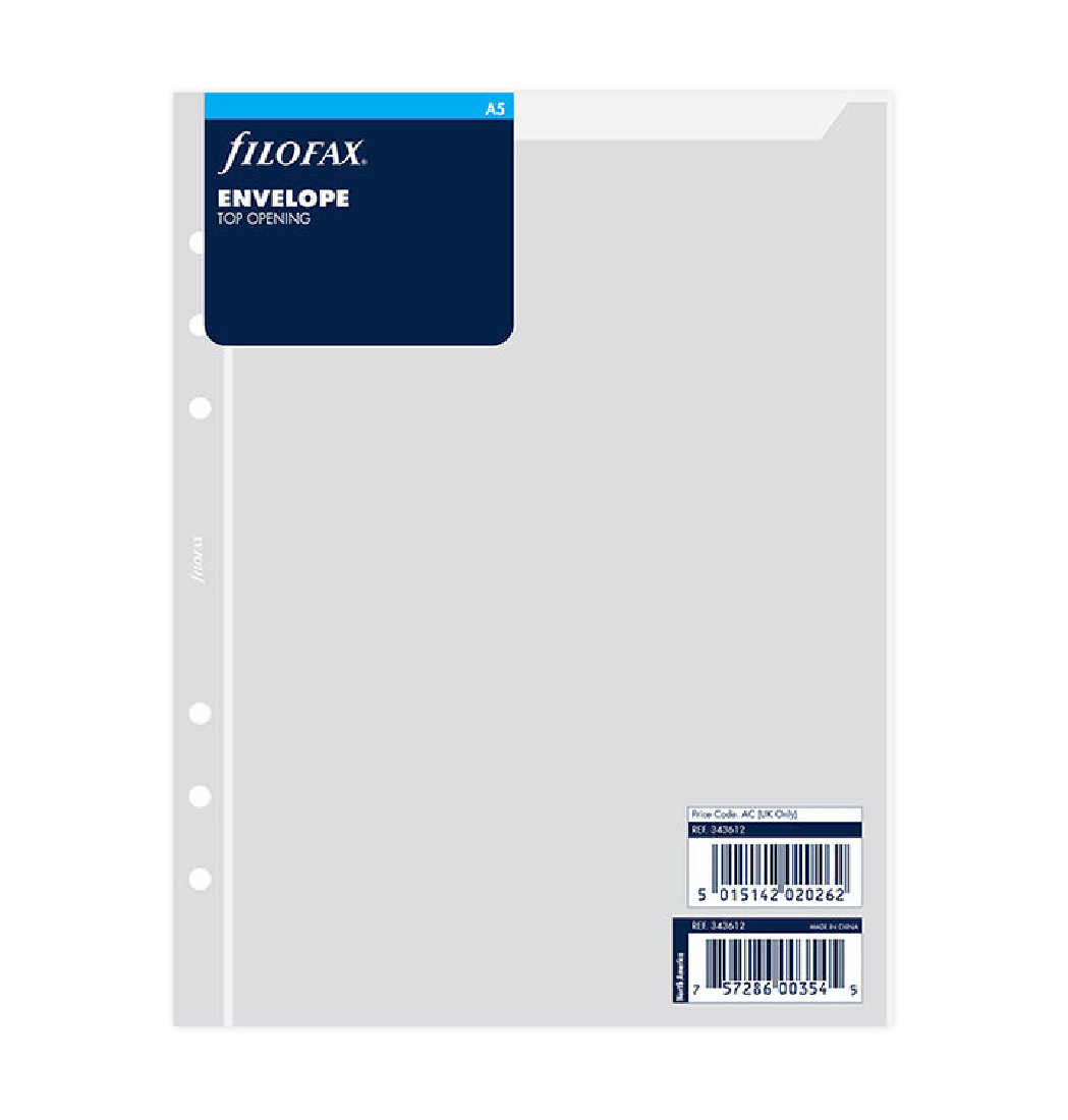 Filofax Transparent Envelope Top Opening - A5 343612