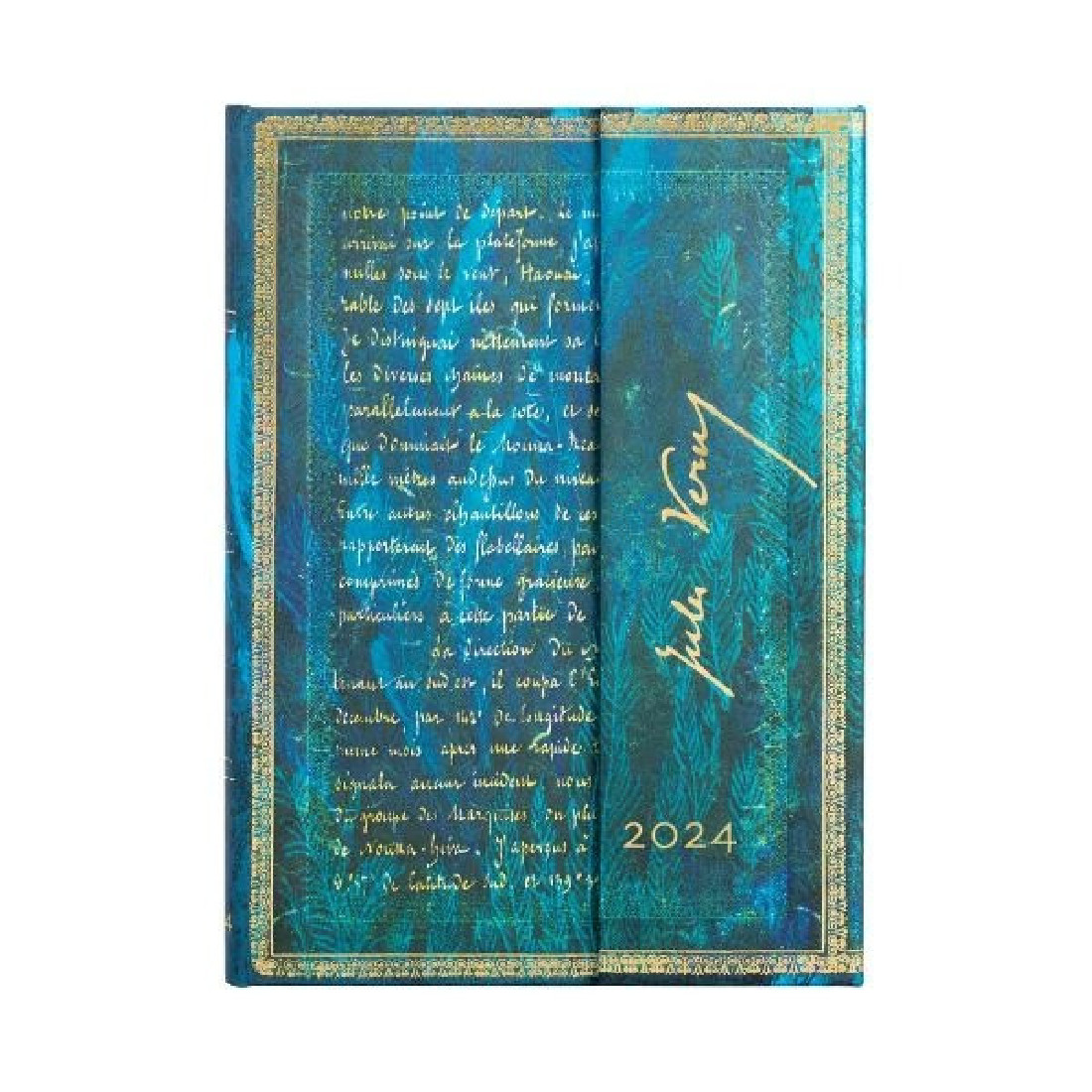Paperblanks 12 month planner magnetic wrap 2024 Verne twenty thousand leagues  midi 13x18 weekly horizontal