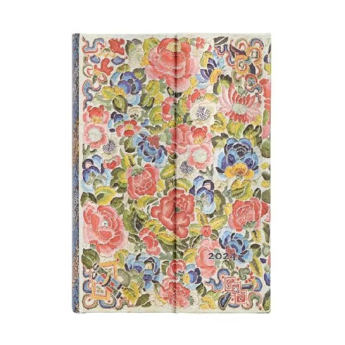 Paperblanks 12 month planner hard wrap cover 2024 Pear Garden, Peking Opera Embroidery  mini 10x14 daily
