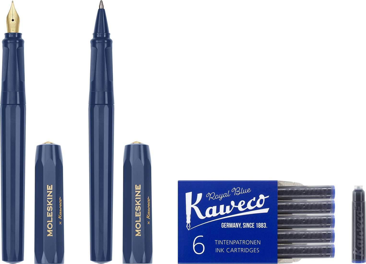 Kaweco and Moleskine Set Blue Fountain pen and Ballpen