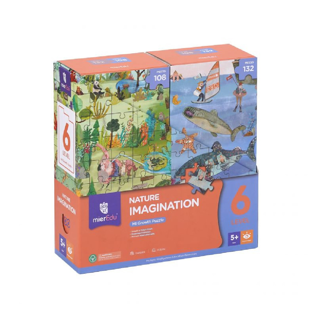 Σετ 2 puzzles (108- 132 τμχ.) Nature imagination 00646 Mier Edu (Level 6)