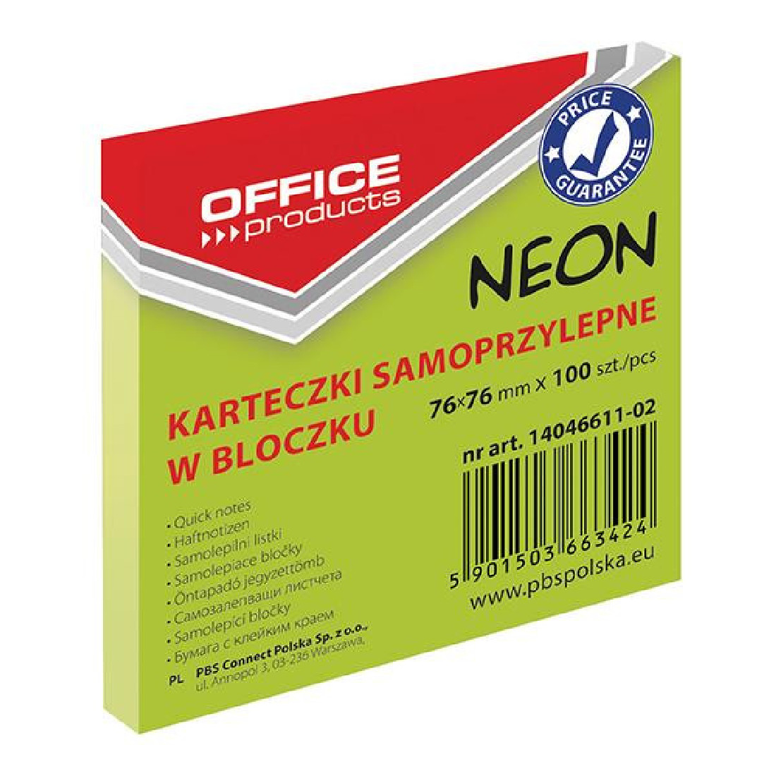 Xαρτάκια Σημειώσεων Αυτοκόλλητα Κύβος Πράσινο Neon 14046611-02 Οffice