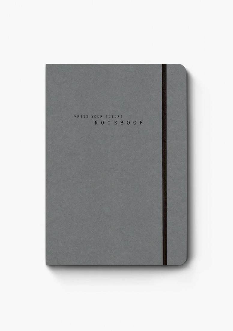 Adbook Eco elastic notebook 14x21 charcoal plain
