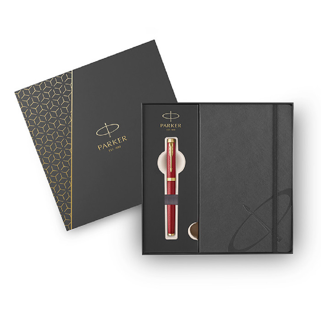 Parker IM Premium Red GT Set Rollerball and Notebook