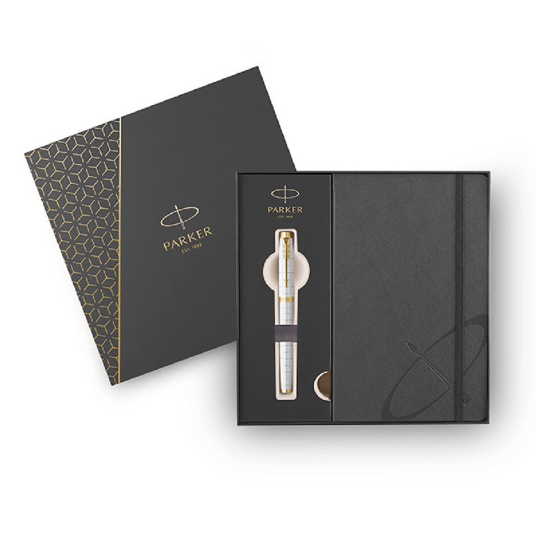 Parker IM Premium Pearl White GT Set Fountain pen and Notebook