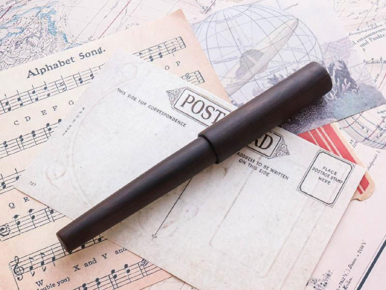 Wancher Ebony World Tree  Fountain pen