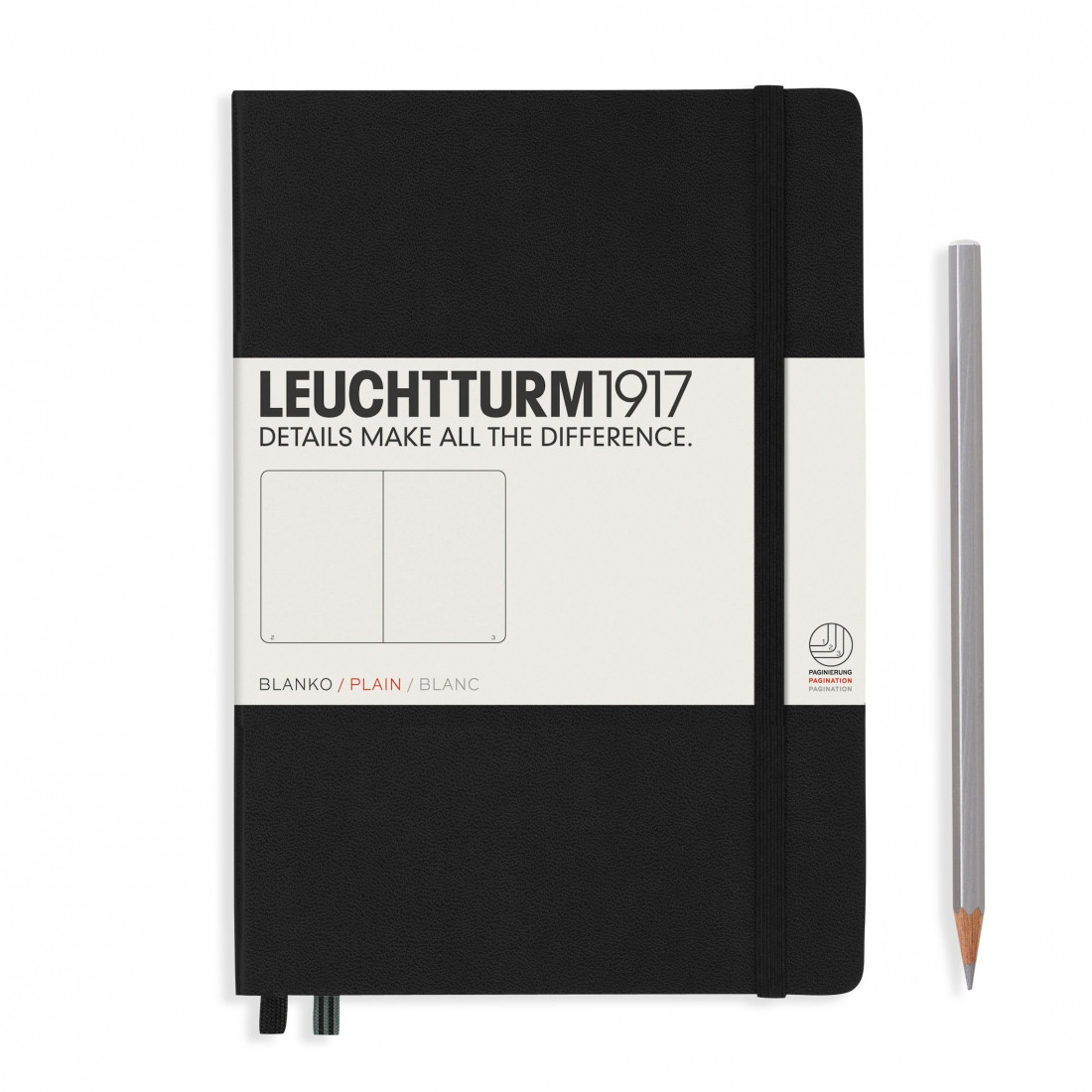 Leuchtturm 1917 Notebook A5 Black Plain Hard Cover