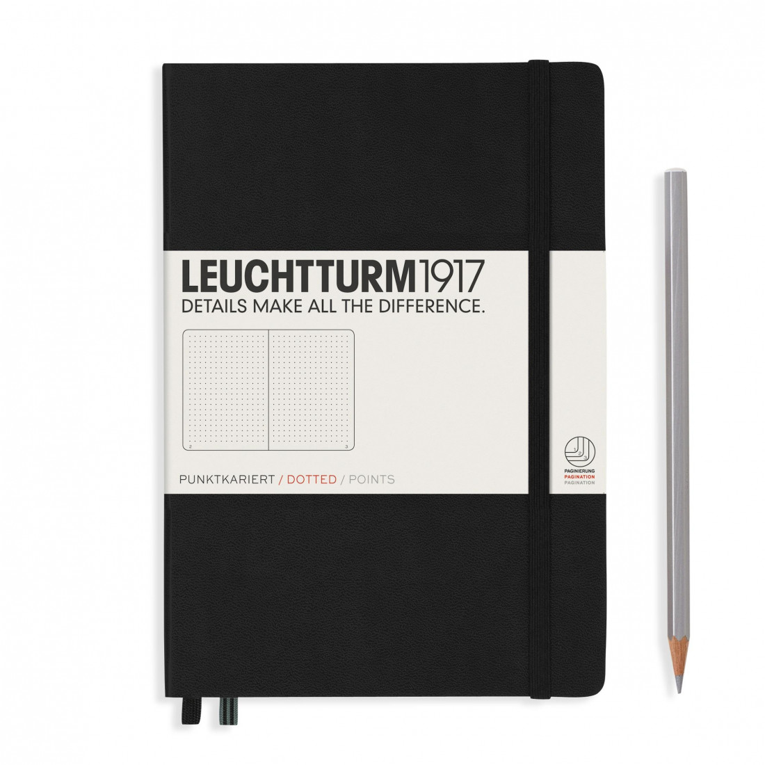 Leuchtturm 1917 Notebook A5 Black Dotted Hard Cover