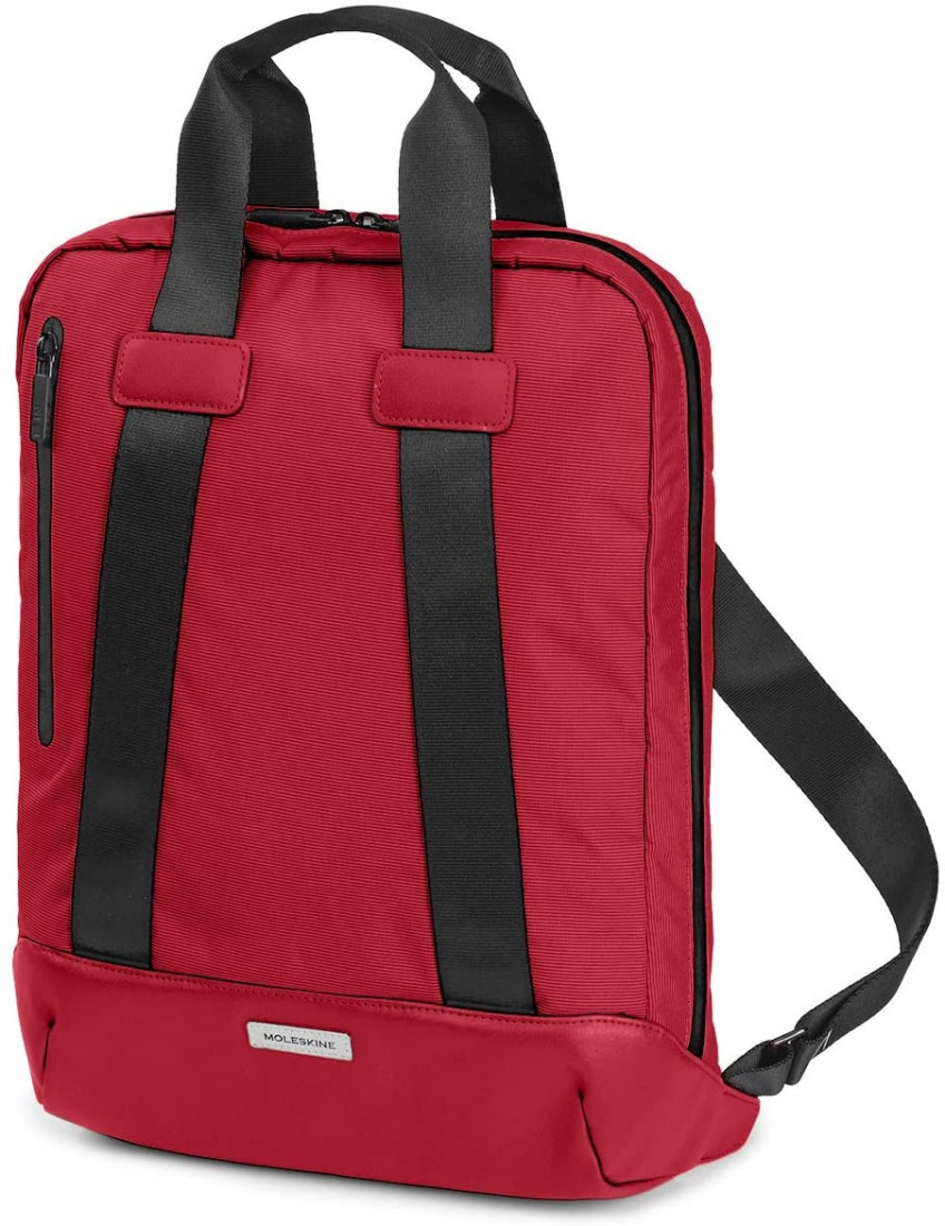 Moleskine Metro Collection Vertical Laptop Bag 15 Inches for Work and Office Backpack Suitable for Men and Women Size 31 x 42 x 10 cm Cranberry Red