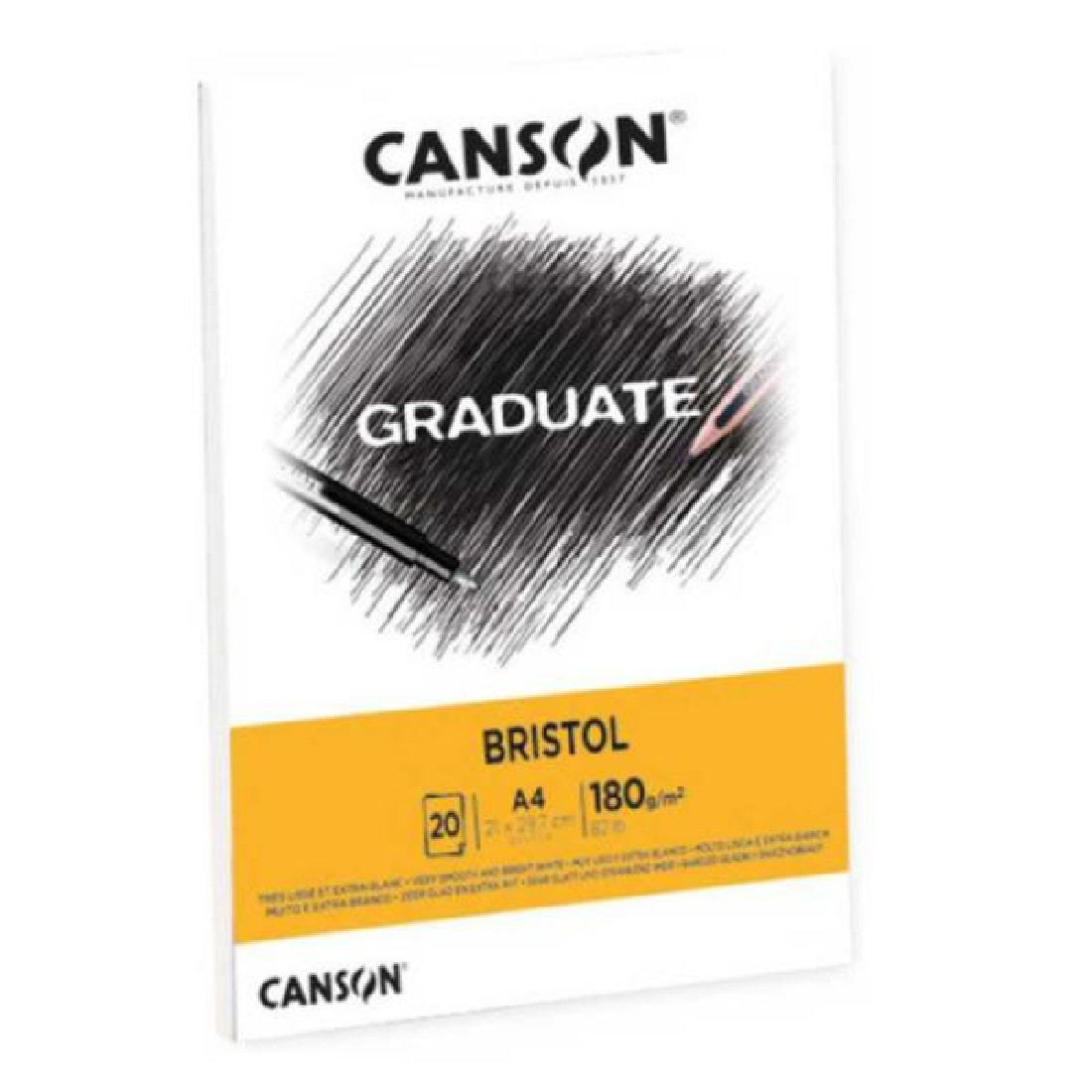 Μπλόκ Σχεδίου Graduate Bristol A4 180gr. 20sh. 400127676 Canson