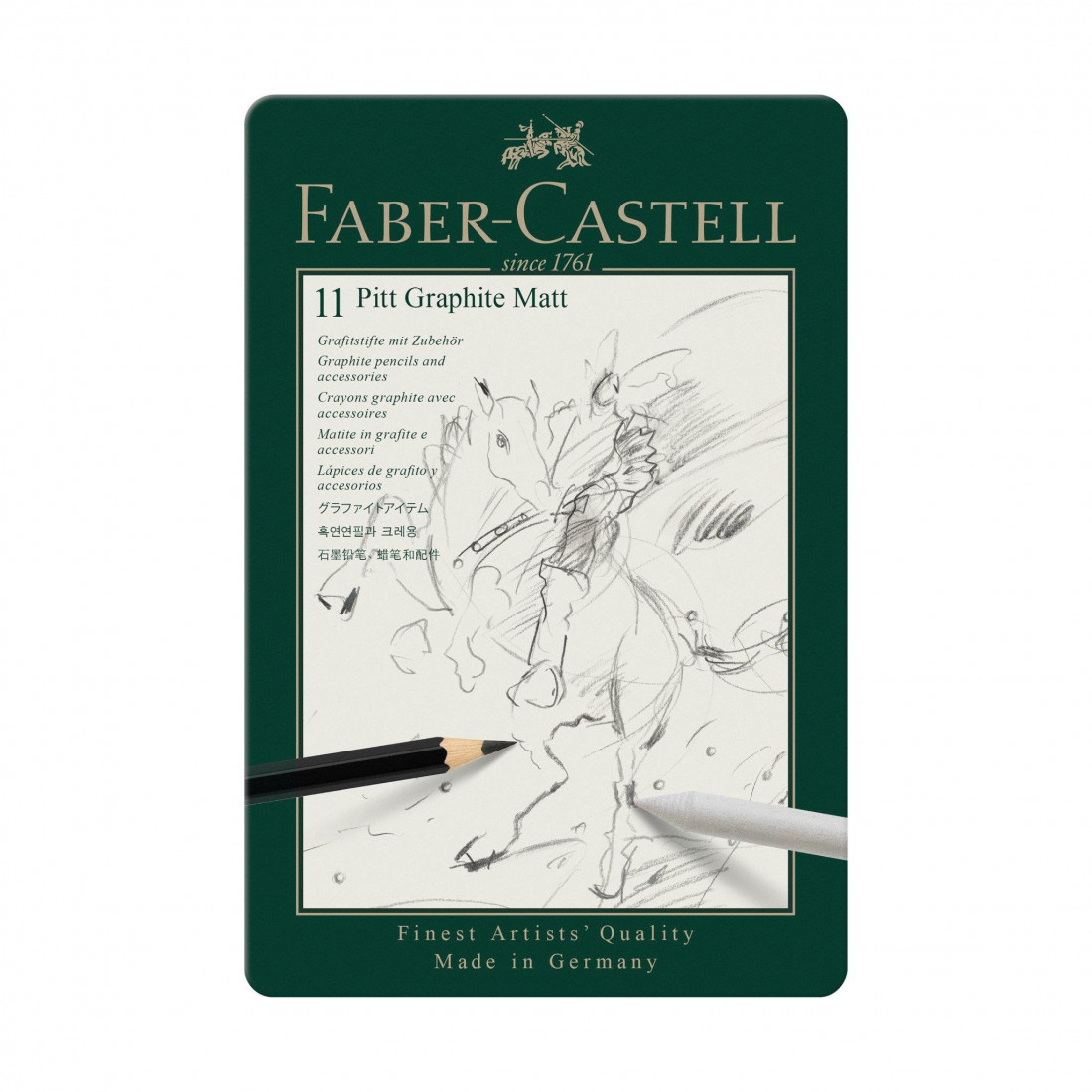 Faber Castell 115220 Pitt Graphite Matte Pencils - Tin of 12