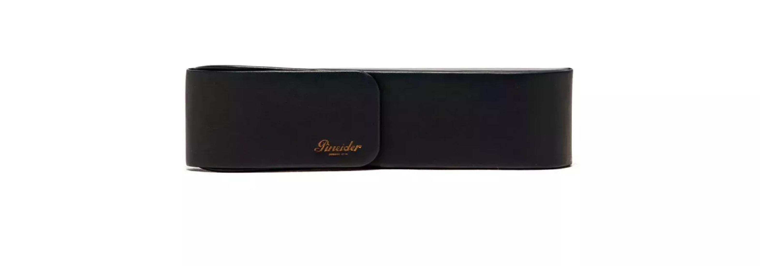Pineider leather case black for 2 pens