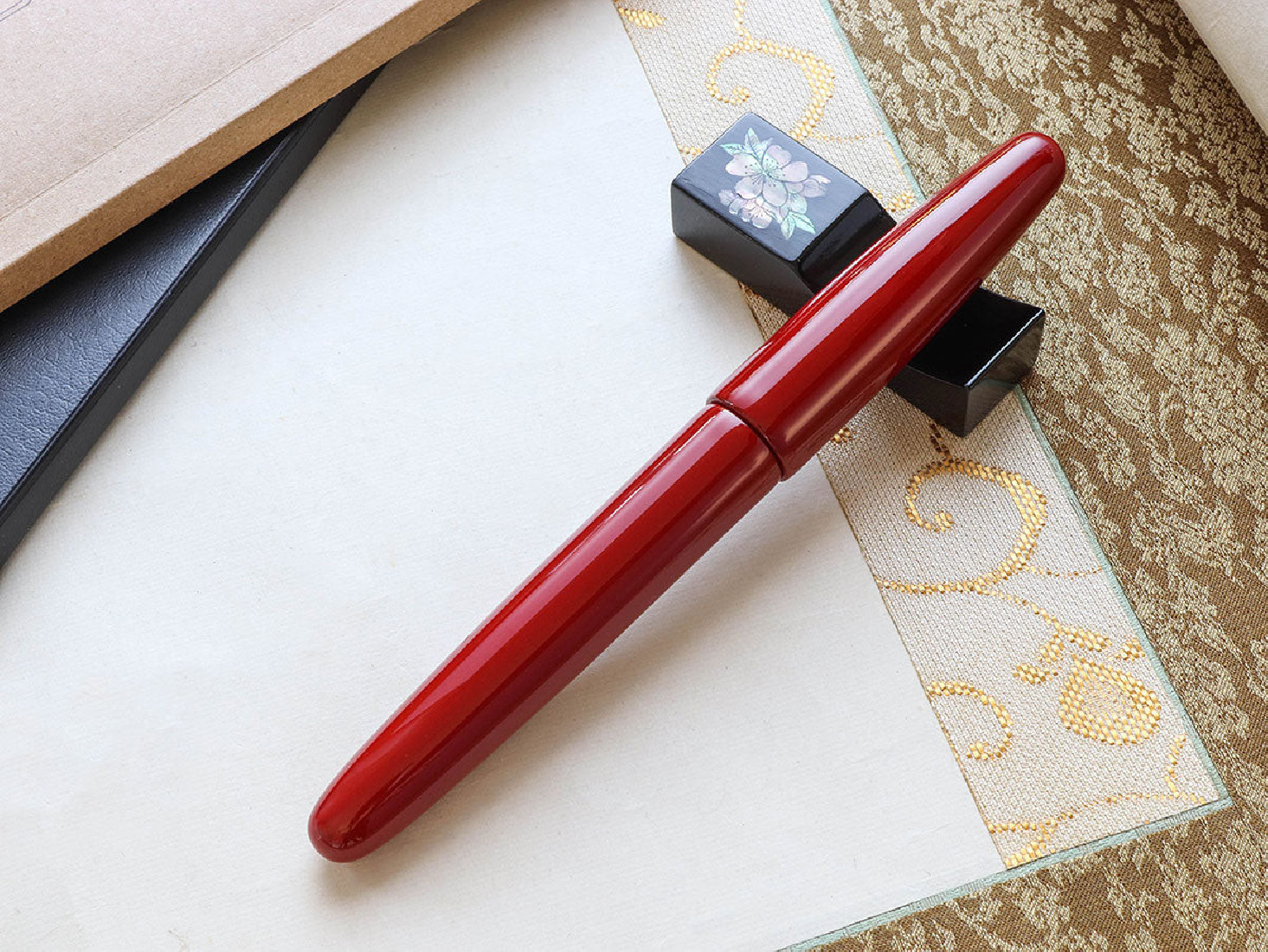 Wancher Dream pen True Urushi Red stainless steel nib fountain pen
