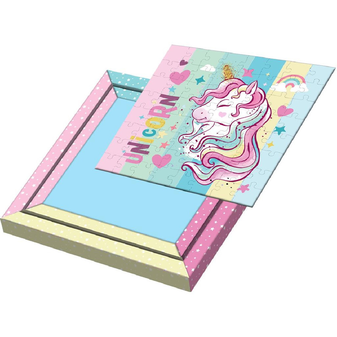 Puzzle Χρωματισμού με Κορνίζα 64τμχ. Unicorn 000622459 Luna Toys