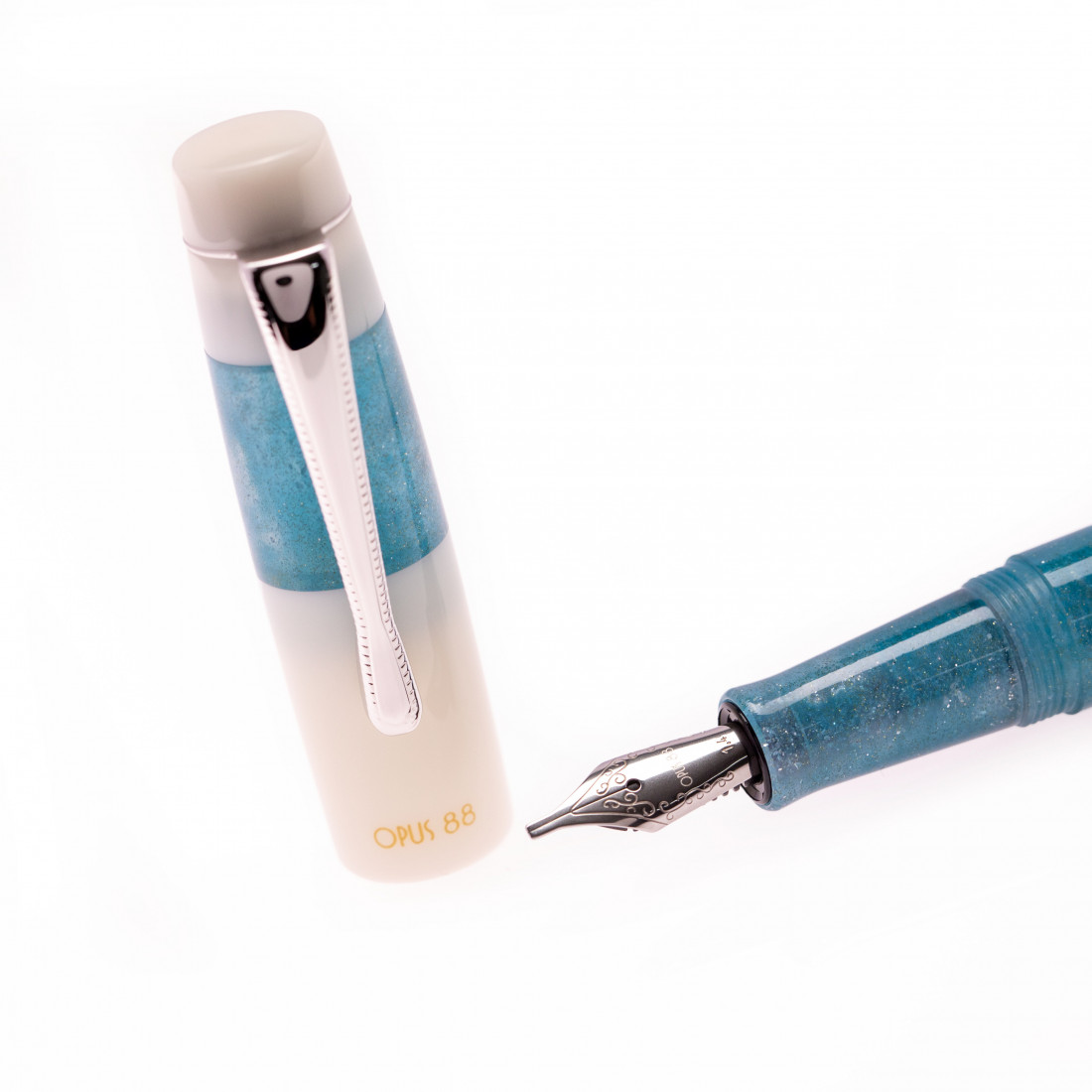 Opus 88 Koloro White-Blue Fountain Pen