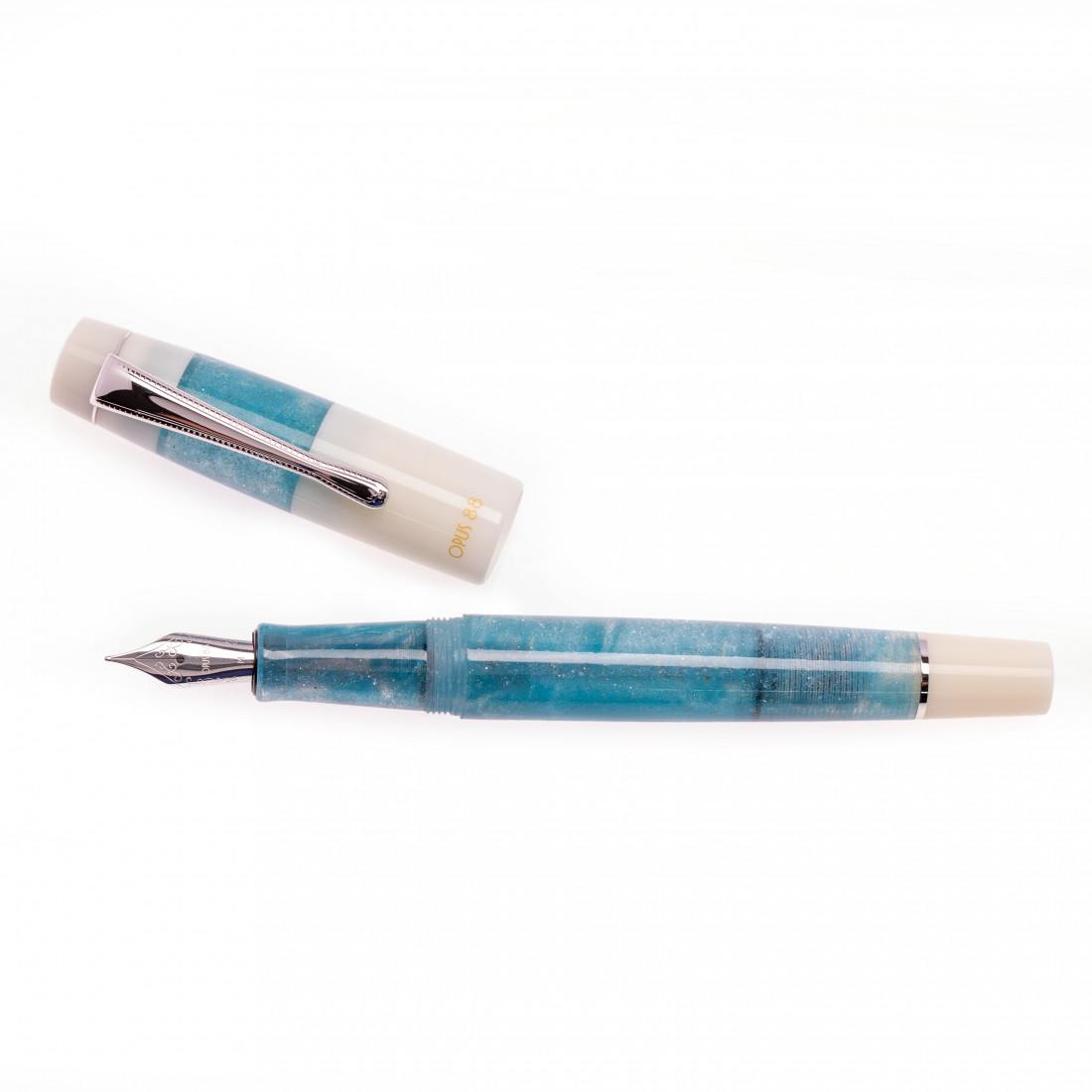 Opus 88 Koloro White-Blue Fountain Pen