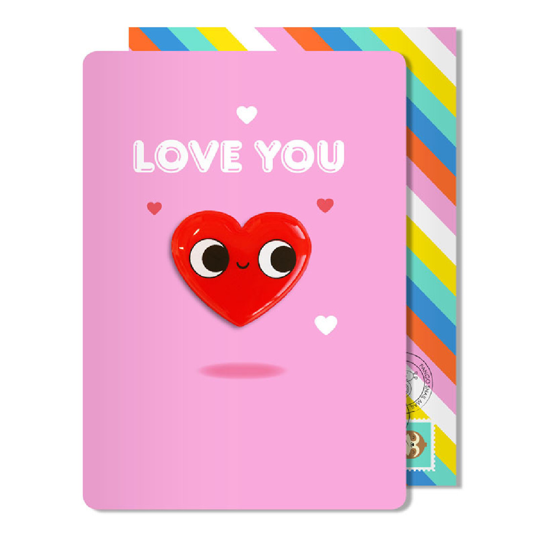 Ευχετήρια κάρτα με αποσπώμενο μαγνητάκι Love You! Pango