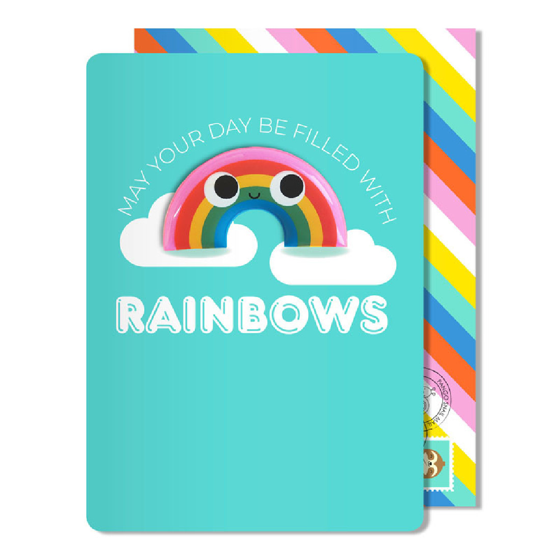 Ευχετήρια κάρτα με αποσπώμενο μαγνητάκι Rainbows! Pango