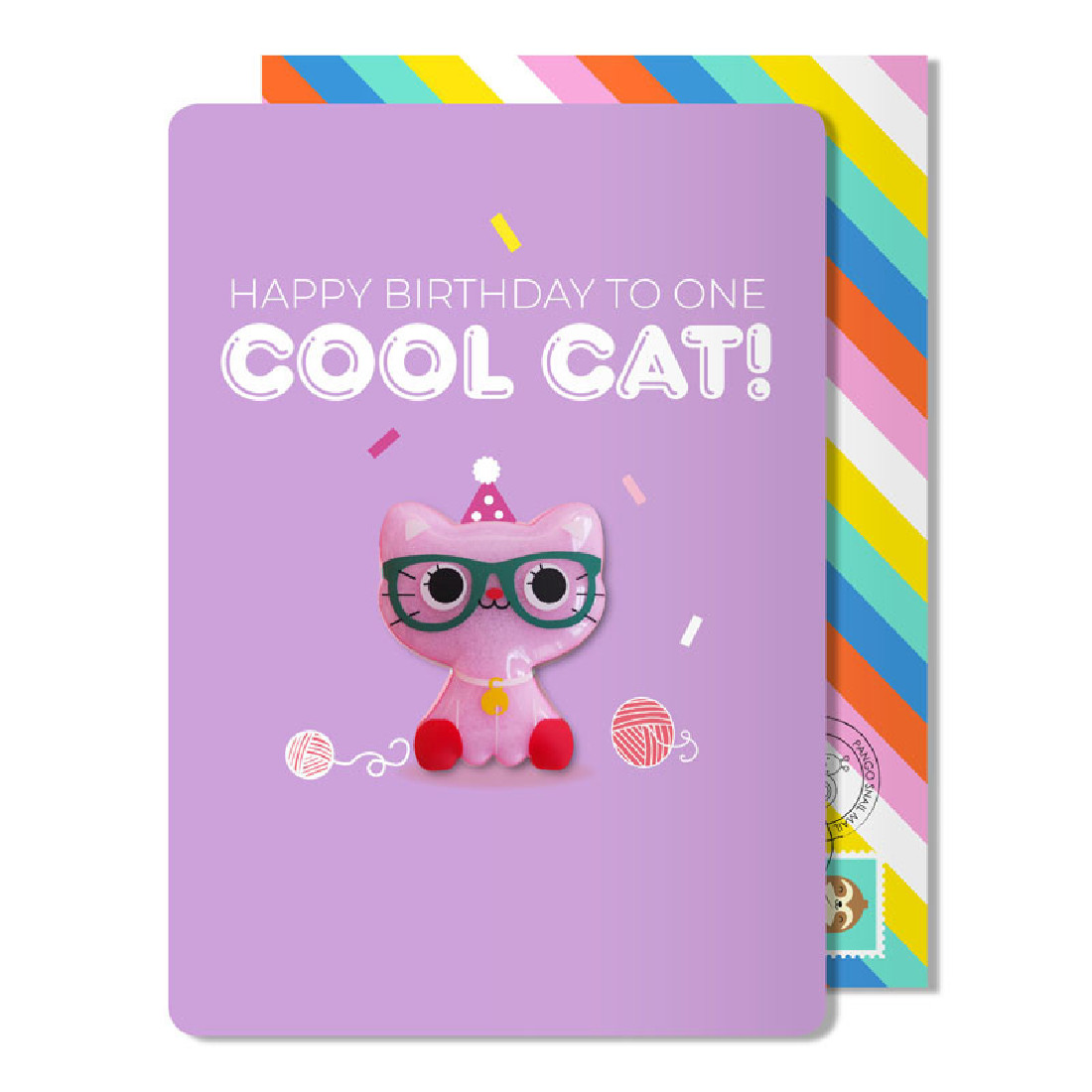 Ευχετήρια κάρτα με αποσπώμενο μαγνητάκι Happy Birthday to one cool cat! Pango