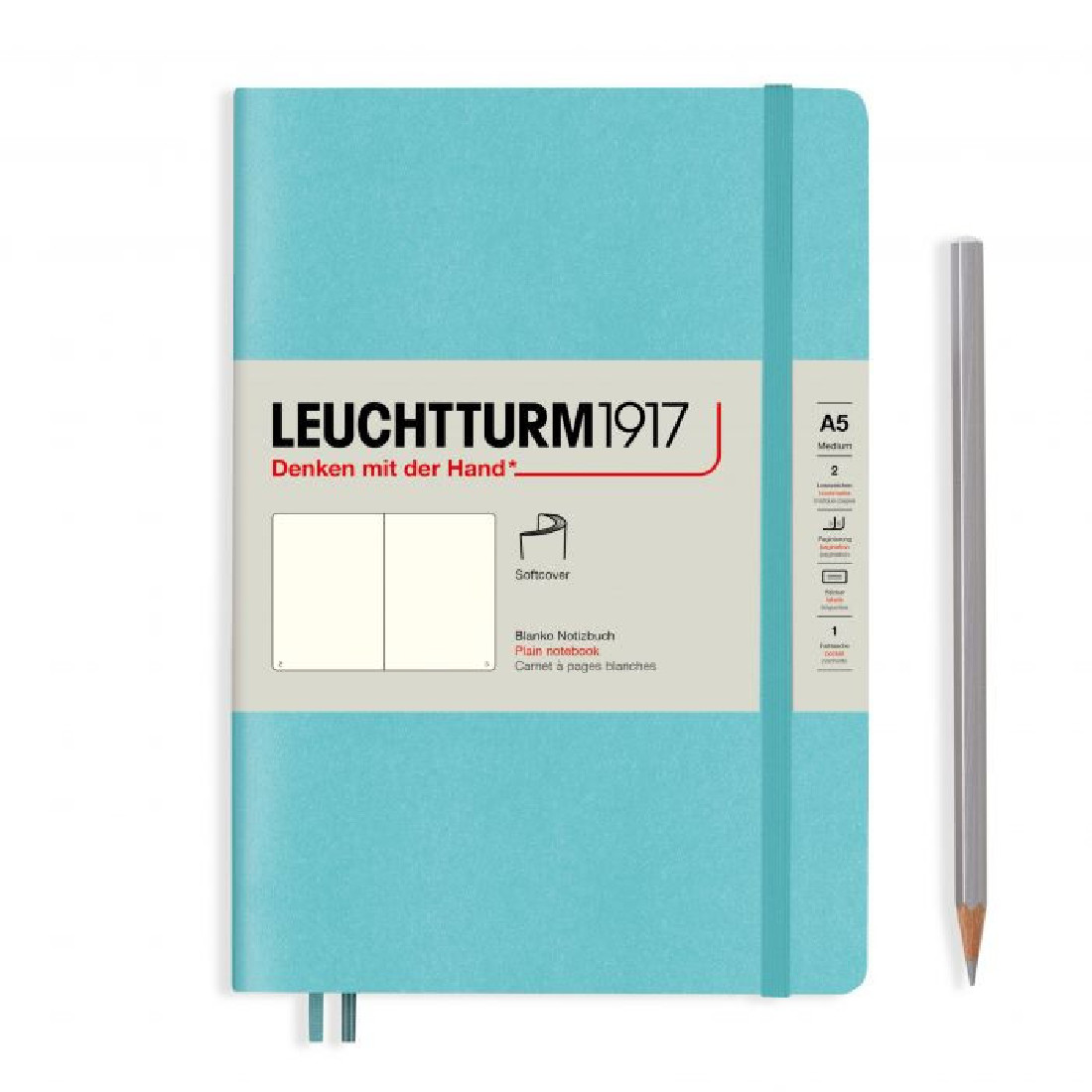Leuchtturm 1917 Notebook A5 Aquamarine Plain Soft Cover