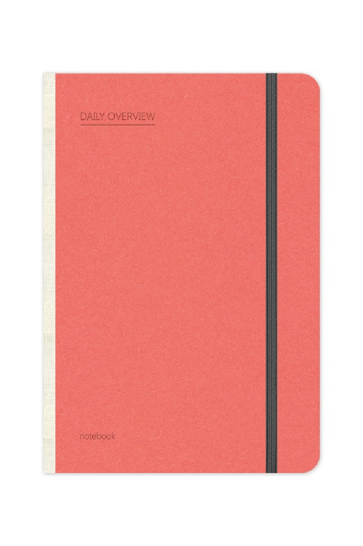 Adbook daily overview notebook red A5 14x21