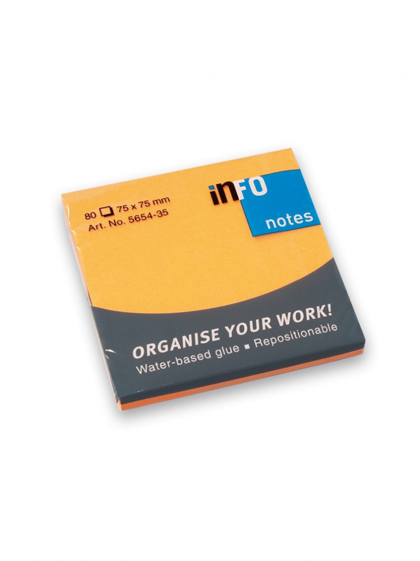 Χαρτάκια Σημειώσεων Αυτοκόλλητα Brilliant Orange Neon 5654-35 Info Notes