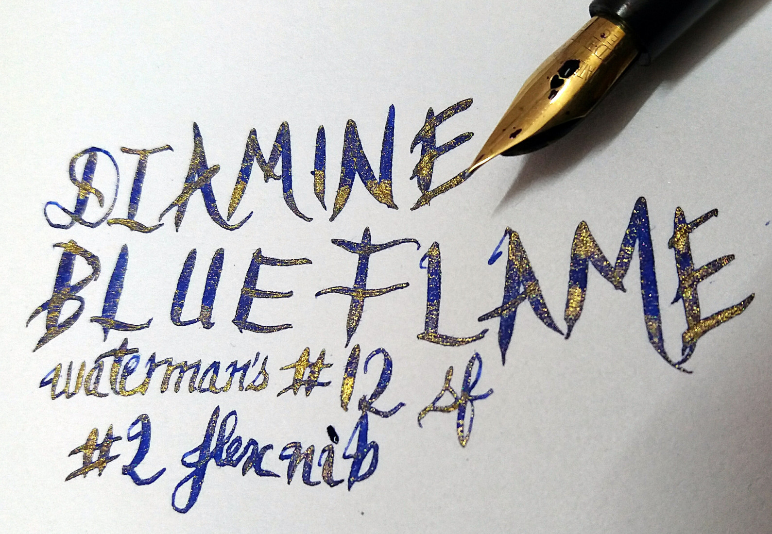 Diamine 50ml Blue Flame Fountain pen shimmer ink