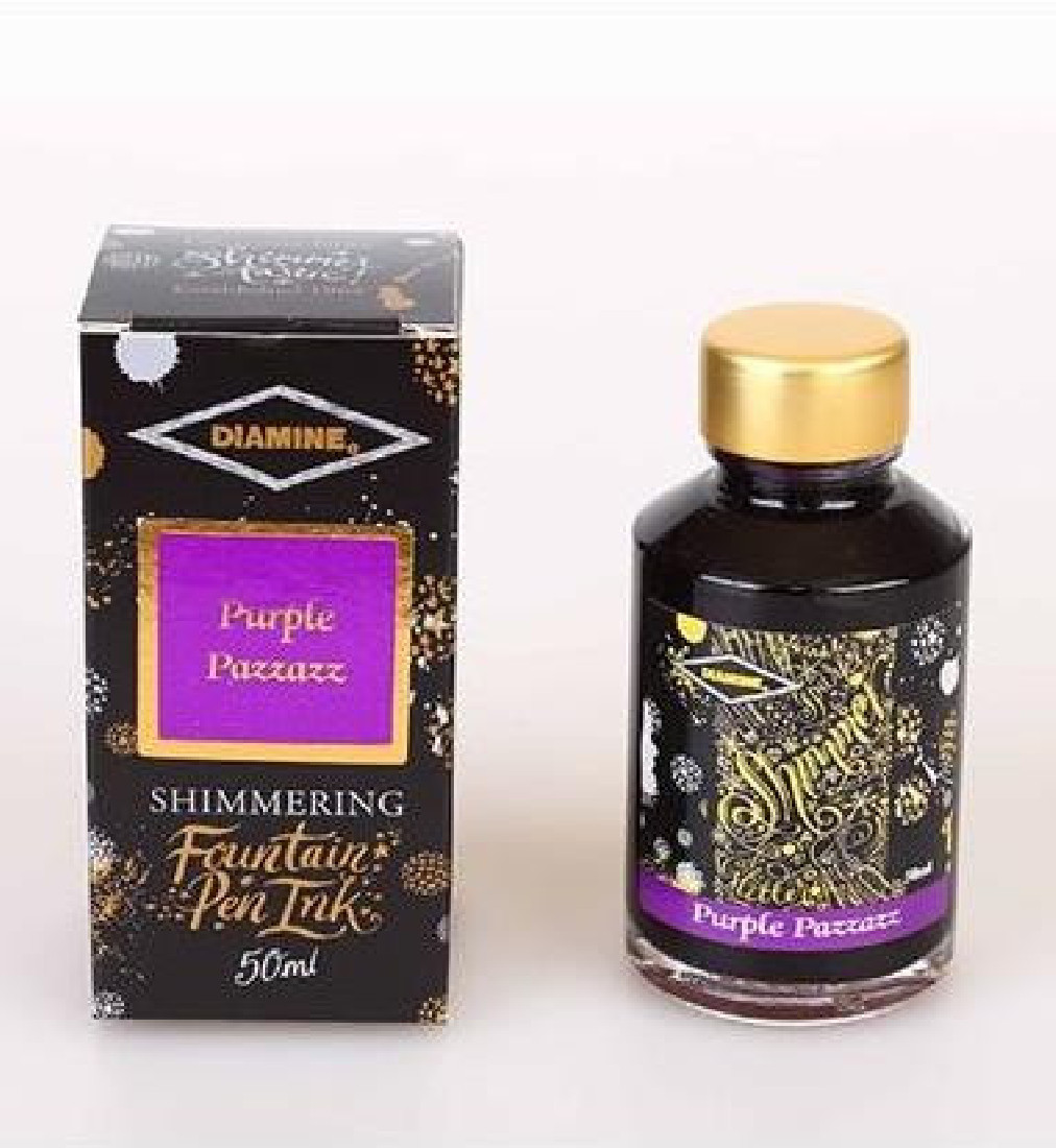 Diamine 50ml Purple Pazzazz Fountain pen shimmer ink bottle