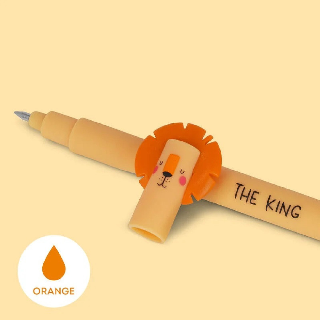 Erasable Gel Pen Lion ( orange ink ) Legami