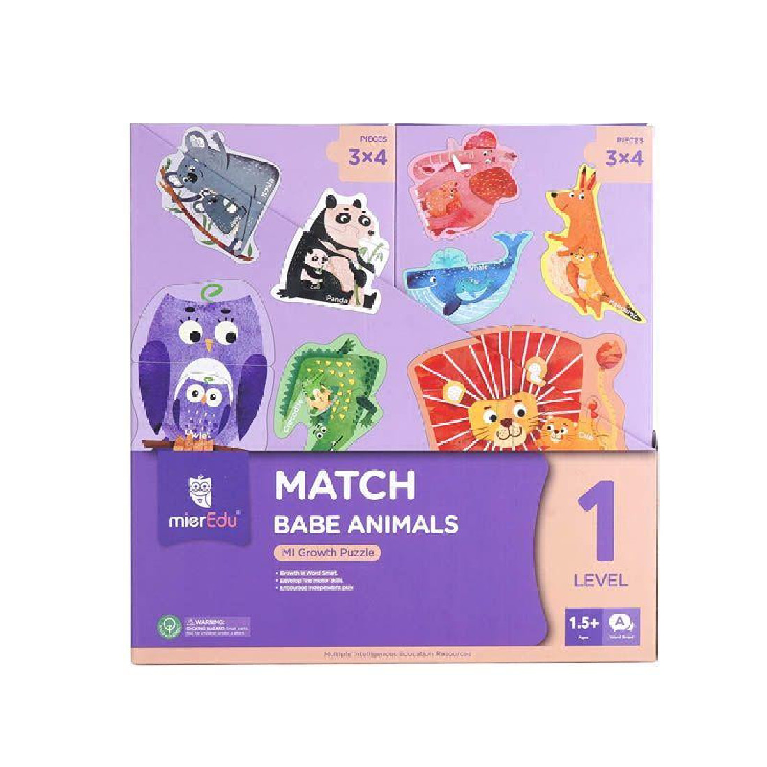 Σετ 8 puzzles 24 τμχ. Match Baby Animals 00641 Mier Edu (Level 1)