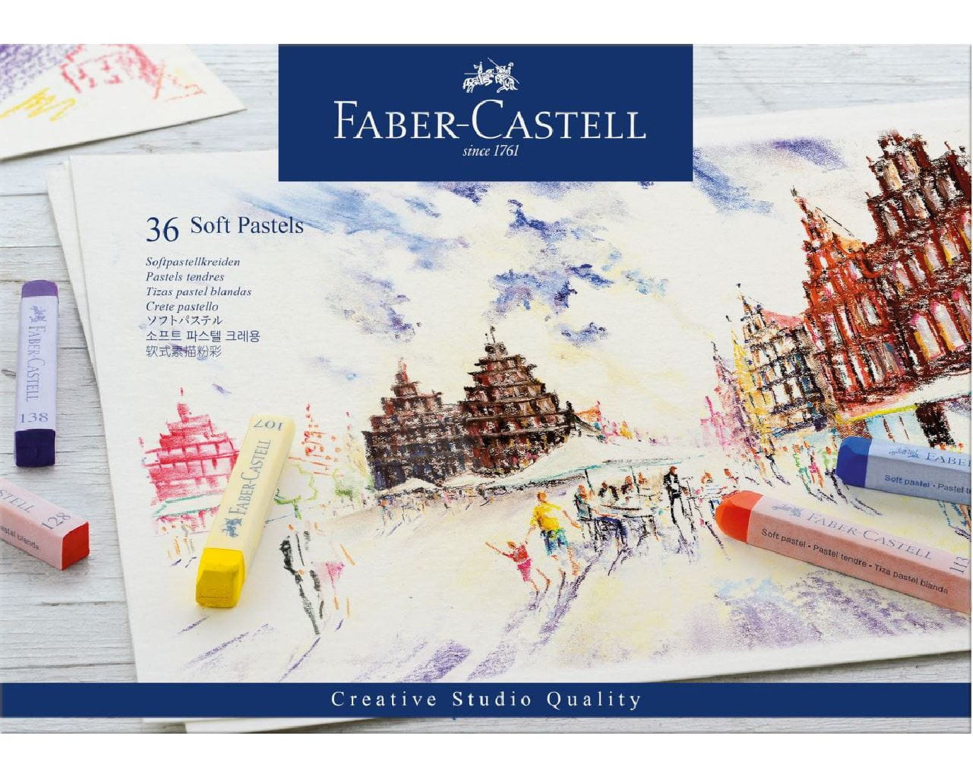 Faber Castell Soft pastels, cardboard wallet of 36 128336