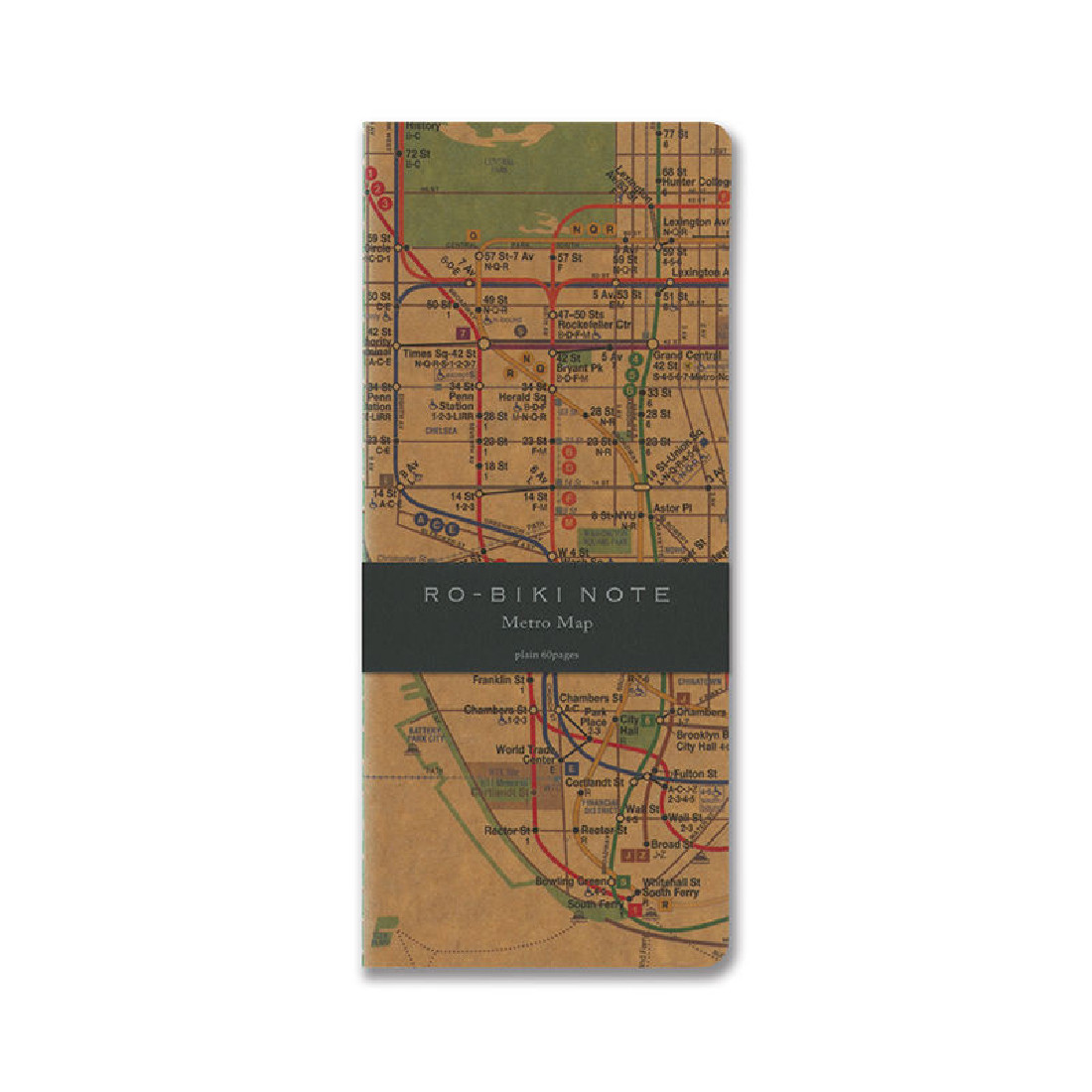 Yamamoto notebook Ro-biki Metro map, plain  91×210 mm, 60 pages