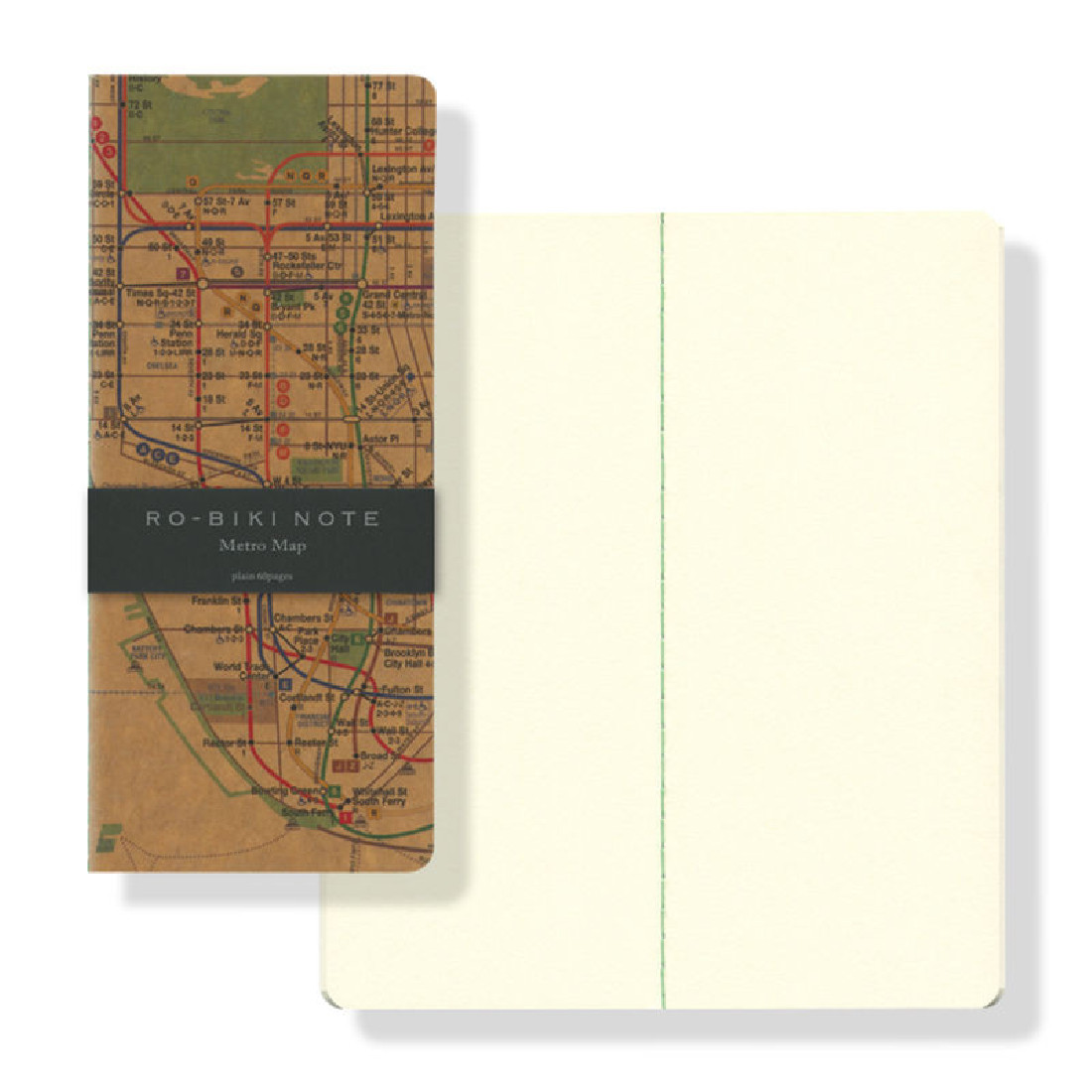 Yamamoto notebook Ro-biki Metro map, plain  91×210 mm, 60 pages