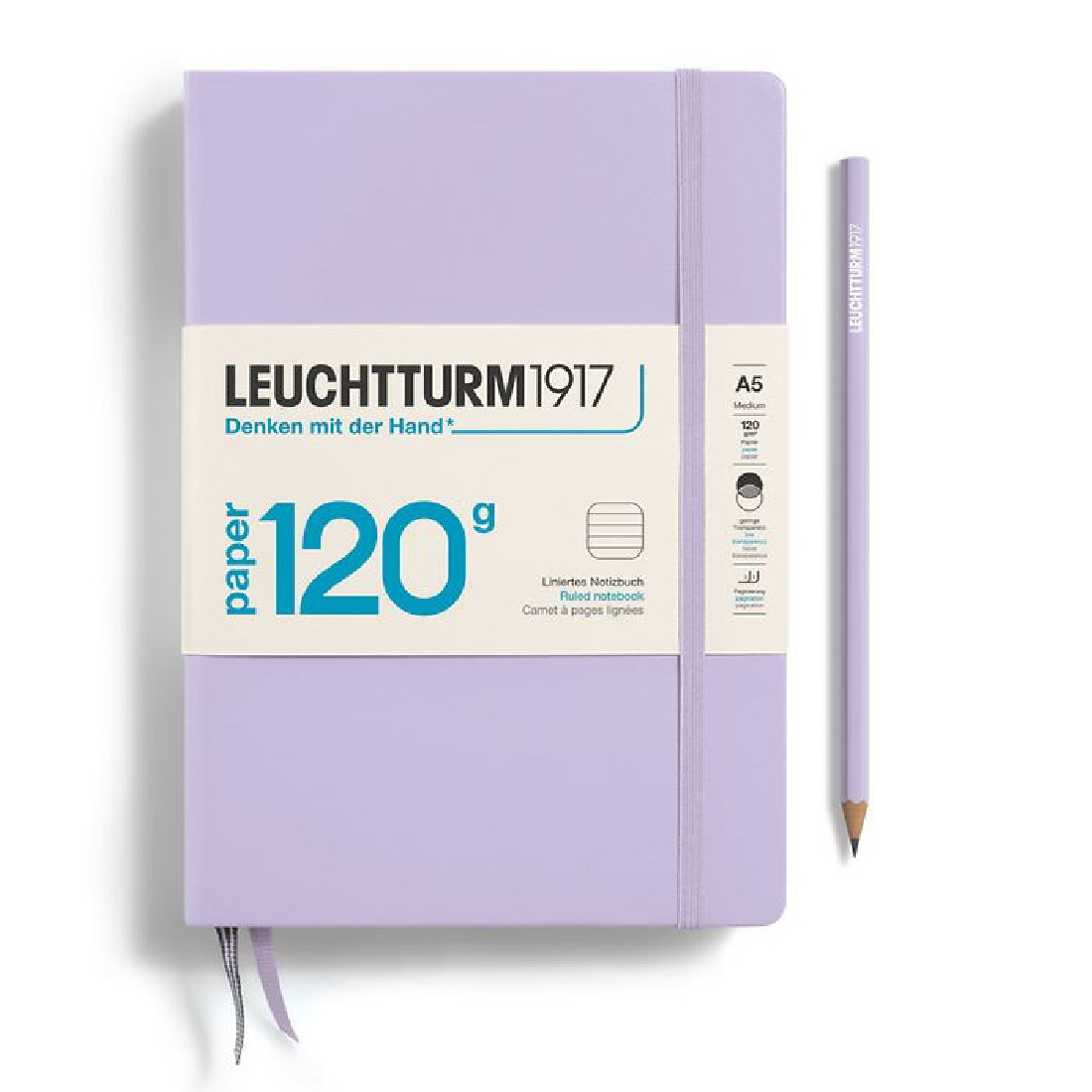 Leuchtturm 1917 Notebook A5 Edition 120g Lilac Ruled Hard Cover