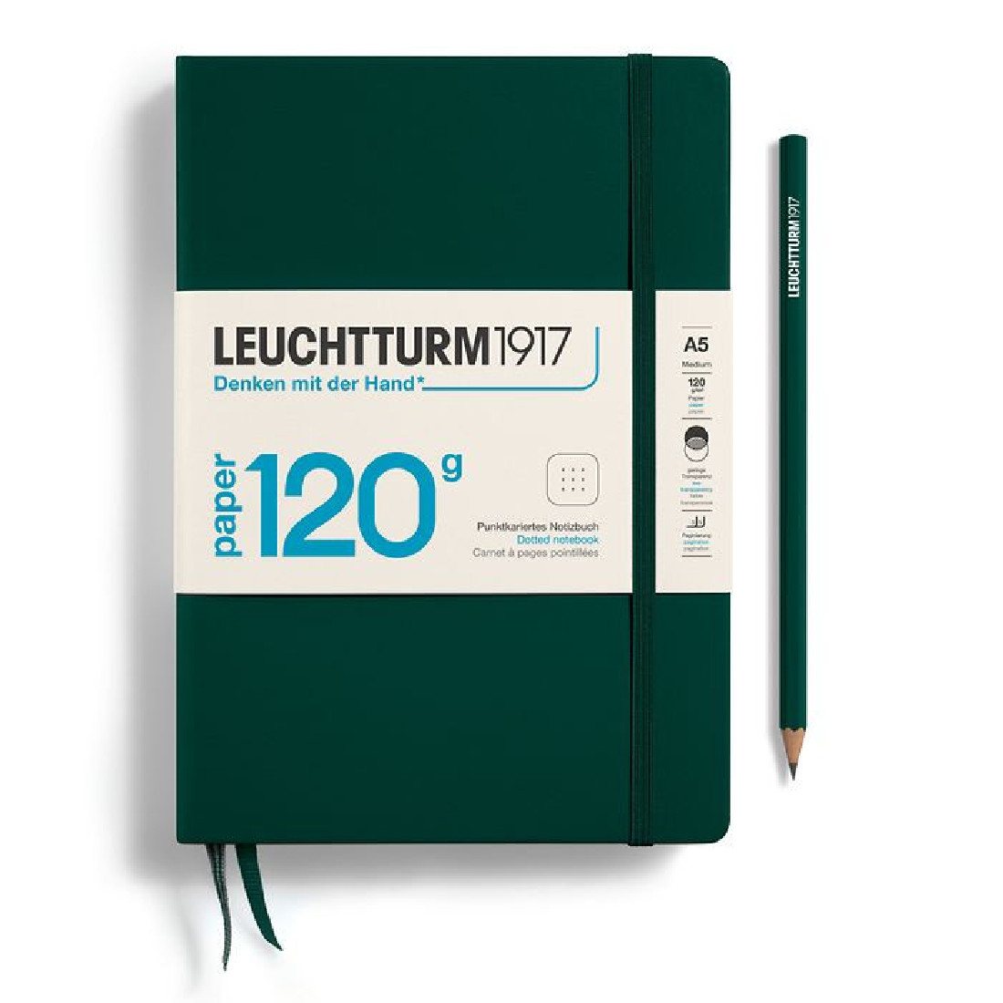 Leuchtturm 1917 Notebook A5 Edition 120g Forest Green Dotted Hard Cover